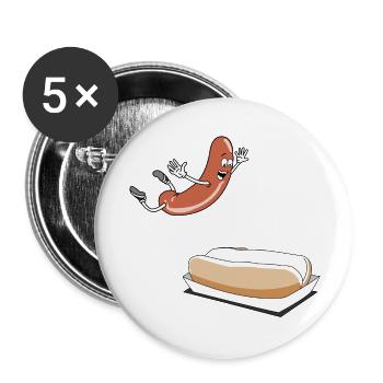 Happy Hot Dog T-Shirt - Power Rangers - Buttons large 2.2''/56 mm (5-pack) - white - Front