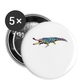 Crocodile - Lot de 5 grands badges (56 mm) - blanc - Devant