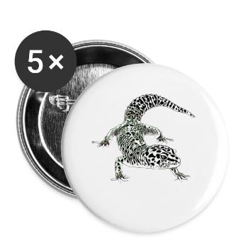 Gecko - Buttons groß 56 mm (5er Pack) - Weiß - Vorne