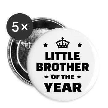 Frère Frangin Frere Naissance Bébé Frérot - Lot de 5 grands badges (56 mm) - blanc - Devant