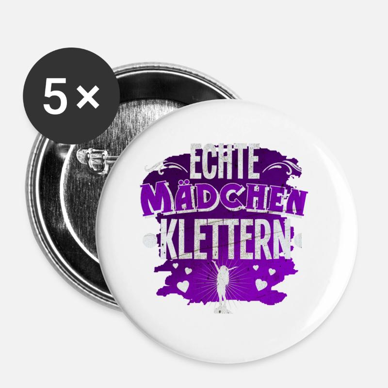 Klettern - Buttons groß 56 mm (5er Pack) - Weiß