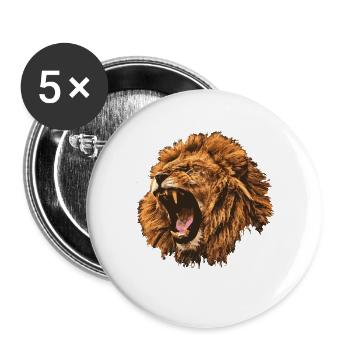 roaring lion gift - Buttons large 2.2''/56 mm (5-pack) - white - Front