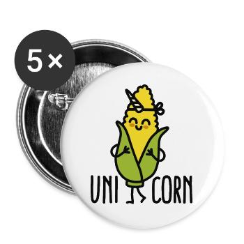Wannabe uni-corn ( Unicorn ) - Buttons large 2.2''/56 mm (5-pack) - white - Front