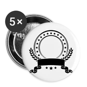 wappen banderole - Buttons groß 56 mm (5er Pack) - Weiß - Vorne