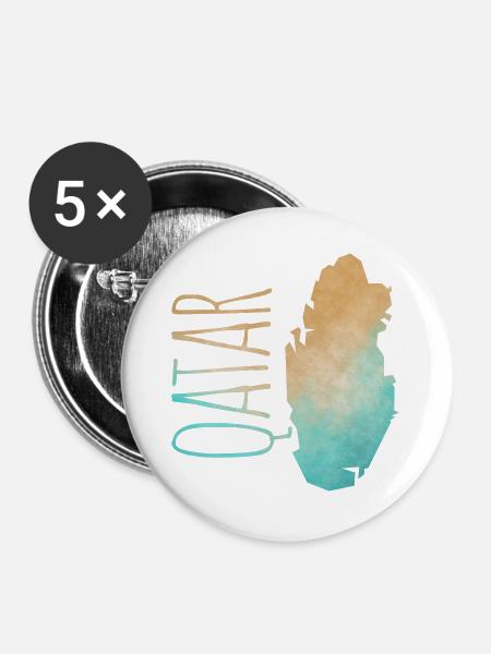 Qatar - Buttons groß 56 mm (5er Pack) - Weiß