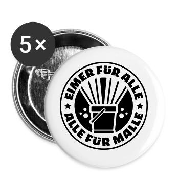 party mallorca urlaub - Buttons groß 56 mm (5er Pack) - Weiß - Vorne