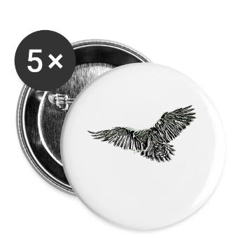 Adler - Buttons groß 56 mm (5er Pack) - Weiß - Vorne