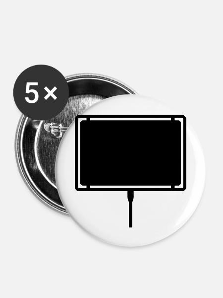 ortsschild - Buttons groß 56 mm (5er Pack) - Weiß