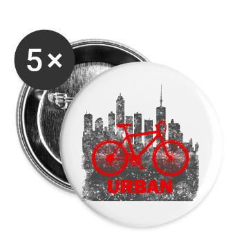 Faire du vélo - Lot de 5 grands badges (56 mm) - blanc - Devant