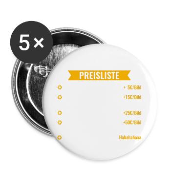 Fotografen Spezial-Preisliste - Buttons groß 56 mm (5er Pack) - Weiß - Vorne