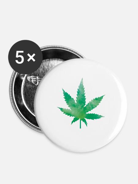 leaf weed - Buttons groß 56 mm (5er Pack) - Weiß