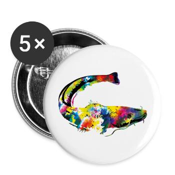 catfish colors - Buttons groß 56 mm (5er Pack) - Weiß - Vorne