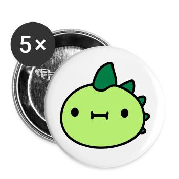 dinosaurier kopf gesicht - Buttons groß 56 mm (5er Pack) - Weiß - Vorne