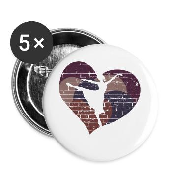 Danseur Danseur - Design - Lot de 5 grands badges (56 mm) - blanc - Devant