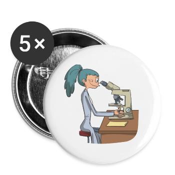 Biomedizinisch Wissenschaft Mikroskop - Buttons groß 56 mm (5er Pack) - Weiß - Vorne
