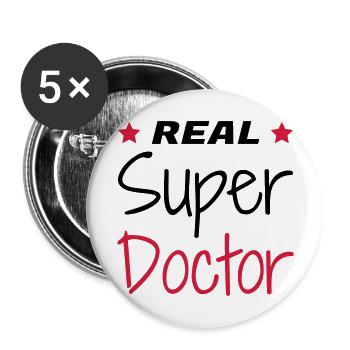 Arzt / Medizin / Ärztin / doctor - Buttons groß 56 mm (5er Pack) - Weiß - Vorne