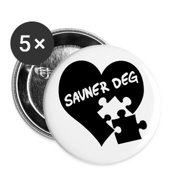 miss you / savner deg - Buttons groß 56 mm (5er Pack) - Weiß - Vorne