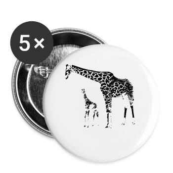 Giraffen - Buttons groß 56 mm (5er Pack) - Weiß - Vorne