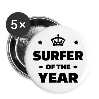 Surf / Surfing / Surfer / Surfen / Beach - Buttons large 2.2''/56 mm (5-pack) - white - Front