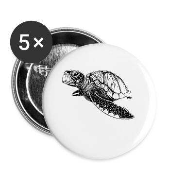 Sea turtle - Buttons large 2.2''/56 mm (5-pack) - white - Front