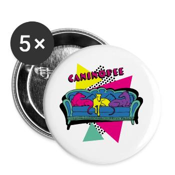 Hunde-Couch - Buttons groß 56 mm (5er Pack) - Weiß - Vorne