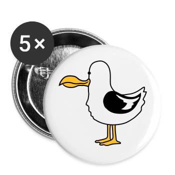 funny moeve beach bird hunger - Buttons large 2.2''/56 mm (5-pack) - white - Front