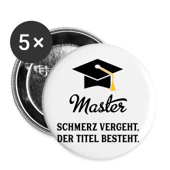 master - Buttons groß 56 mm (5er Pack) - Weiß - Vorne