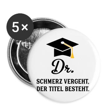 dr - Buttons groß 56 mm (5er Pack) - Weiß - Vorne