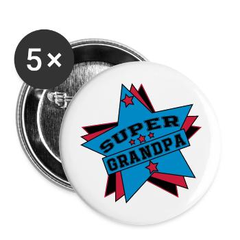 Grandpa / Papy / Grandfather / Grandad - Buttons groß 56 mm (5er Pack) - Weiß - Vorne