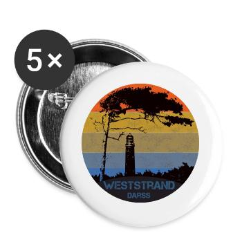Ostsee, Darss, Weststrand - Buttons groß 56 mm (5er Pack) - Weiß - Vorne