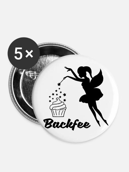 backfee_001 - Buttons groß 56 mm (5er Pack) - Weiß