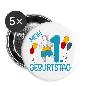 Mein erster Geburtstag - Buttons groß 56 mm (5er Pack) - Weiß - Vorne