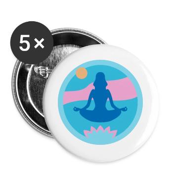 Yoga - Buttons groß 56 mm (5er Pack) - Weiß - Vorne