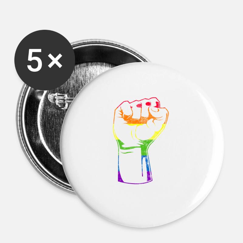 Human Rights - Buttons large 2.2''/56 mm (5-pack) - white