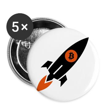 bitcoin to the moon - Buttons large 2.2''/56 mm (5-pack) - white - Front