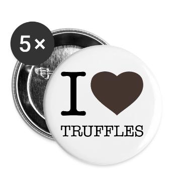 I LOVE TRUFFLES Trüffel - Buttons large 2.2''/56 mm (5-pack) - white - Front