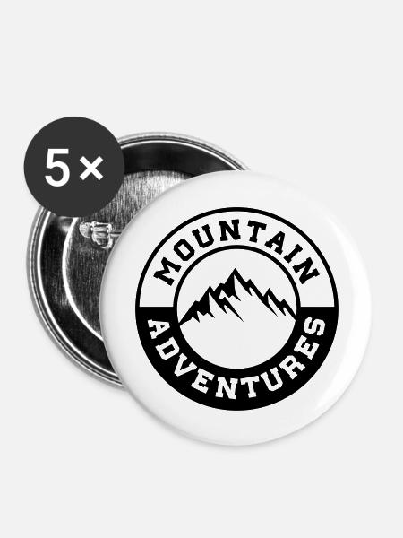 mountain adventures design - Buttons groß 56 mm (5er Pack) - Weiß