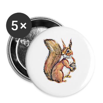squirrel - Buttons large 2.2''/56 mm (5-pack) - white - Front