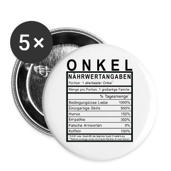 Lustiges Bester Onkel Skills Fakten Geschenkidee - Buttons groß 56 mm (5er Pack) - Weiß - Vorne