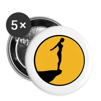 Sauter de la falaise - Lot de 5 grands badges (56 mm) - blanc - Devant