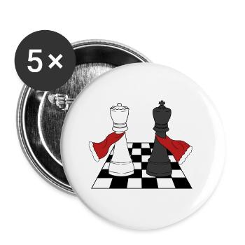 Echecs - Lot de 5 grands badges (56 mm) - blanc - Devant