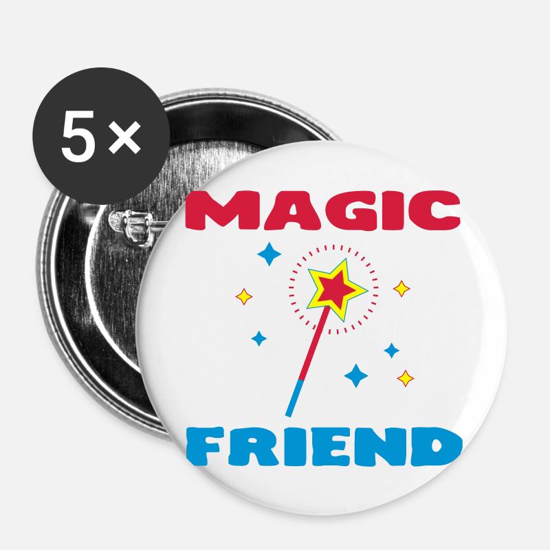Friend / Nanny / Girlfriend / Daddy / Mom / Papy - Buttons large 2.2''/56 mm (5-pack) - white