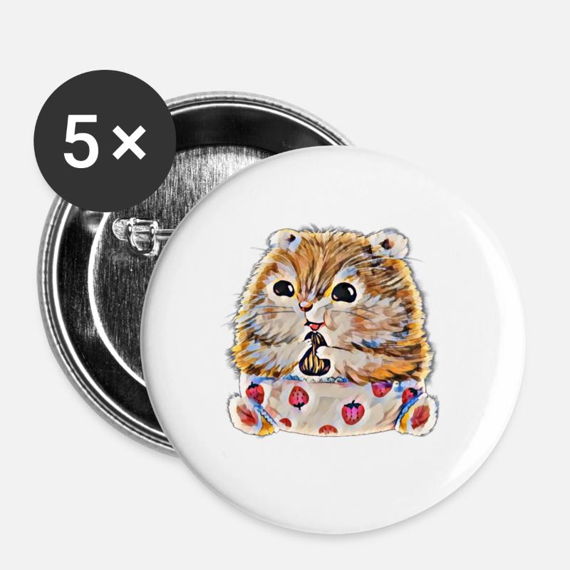 hamster - Buttons large 2.2''/56 mm (5-pack) - white