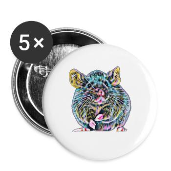 rat - Buttons large 2.2''/56 mm (5-pack) - white - Front