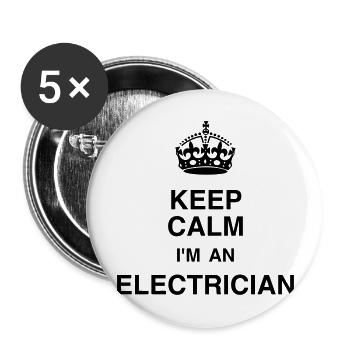 Electrician / Electricien / Elektriker / Electric - Buttons large 2.2''/56 mm (5-pack) - white - Front