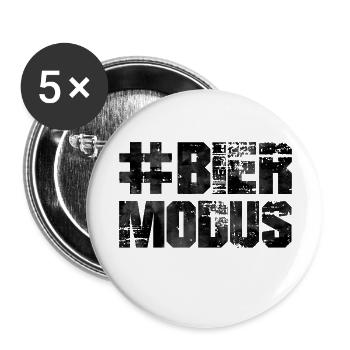 bier modus - Buttons groß 56 mm (5er Pack) - Weiß - Vorne