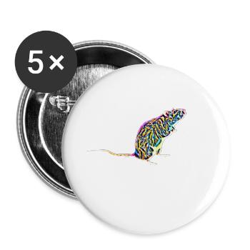 rat - Buttons large 2.2''/56 mm (5-pack) - white - Front
