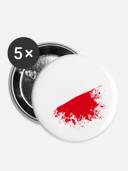 splat poland - Buttons groß 56 mm (5er Pack) - Weiß