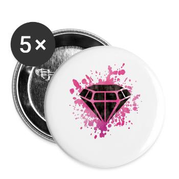 diamond splat - Buttons groß 56 mm (5er Pack) - Weiß - Vorne