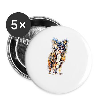 Chihuahua - Buttons large 2.2''/56 mm (5-pack) - white - Front